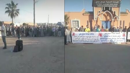 اشتوكة: جمعية “أكال” في وقفة جديدة أمام جماعة سيدي بيبي دفاعا عن أراضي الأجداد اشتوكة: جمعية "أكال" في وقفة جديدة أمام جماعة سيدي بيبي دفاعا عن أراضي الأجداد