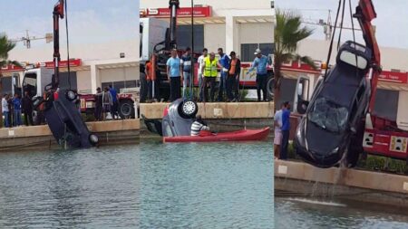 استنفار أمني إثر سقوط سيارة في حوض الميناء استنفار أمني إثر سقوط سيارة في حوض الميناء