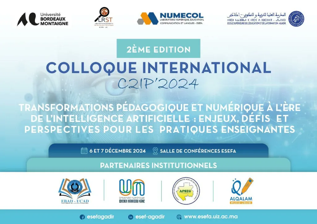 أكادير يحتضن المؤتمر الدولي حول :التحولات البيداغوجية والرقمية في عصر الذكاء الاصطناعي في نسخته الثانية.