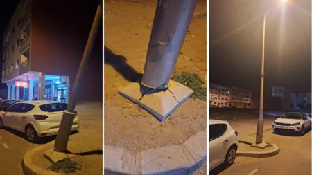 أكادير: مواطنون ينبهون إلى وضعية عمود آيل للسقوط، وينشدون تدخل الجهات الوصية