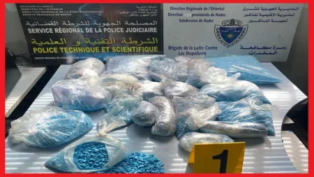 إحباط محاولة تهريب 53 ألف قرص مهلوس في ميناء بني أنصار وتوقيف مشتبه بهم