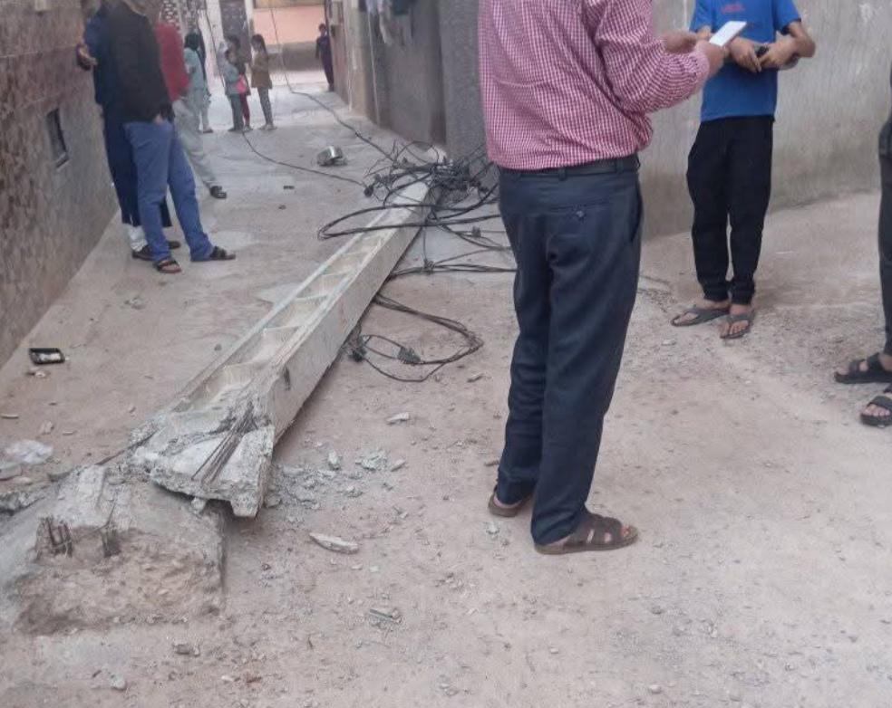 أيت ملول: نجاة مواطنين من موت محقق إثر سقوط مفاجئ لعمود كهربائي