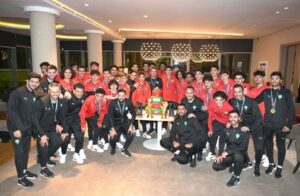 المنتخب الوطني المغربي لأقل من 17 سنة يحتفى به بعد التتويج بكأس الأمم الأفريقية 10 بطل إفريقيا