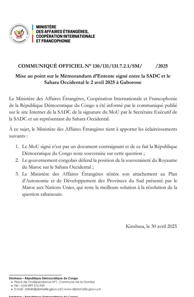 (+ وثيقة) الكونغو الديمقراطية تحسم الجدل: لا اعتراف بالبوليساريو وموقفنا مع المغرب ثابت 2 IMG 3946