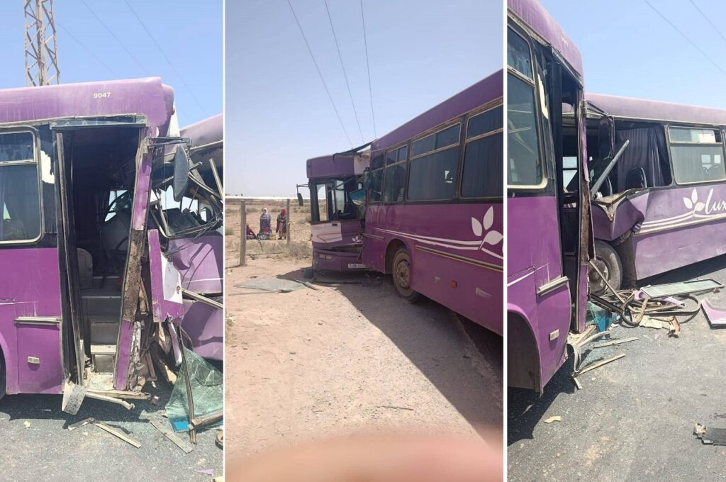 حادث مروع يهز اشتوكة: إصابات بين عمال بعد تصادم حافلتين