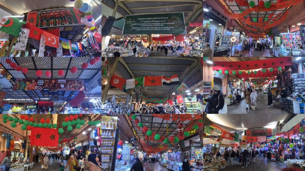 (فيديو) سوق الأحد بأكادير يرتدي حلة قارية، بمناسبة احتضان فعاليات المغرب لكأس إفريقيا للأمم.