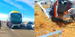 اصطدام مروع بين حافلة قادمة من أكادير وسيارة إسعاف بإقليم شيشاوة