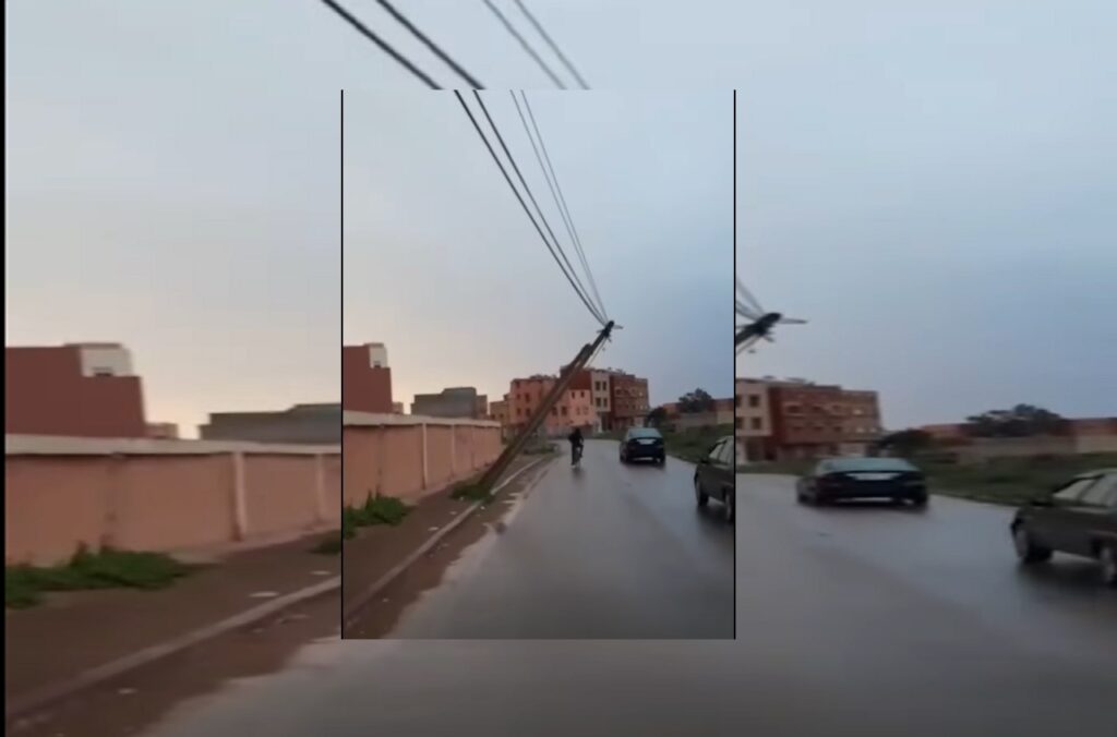 عمود كهربائي آيل للسقوط يهدد سلامة السكان بأيت ملول