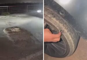 حفرة كبيرة تعرقل السير بين تيكوين وأزرو، ومتضررون ينشدون تدخل الجهات الوصية