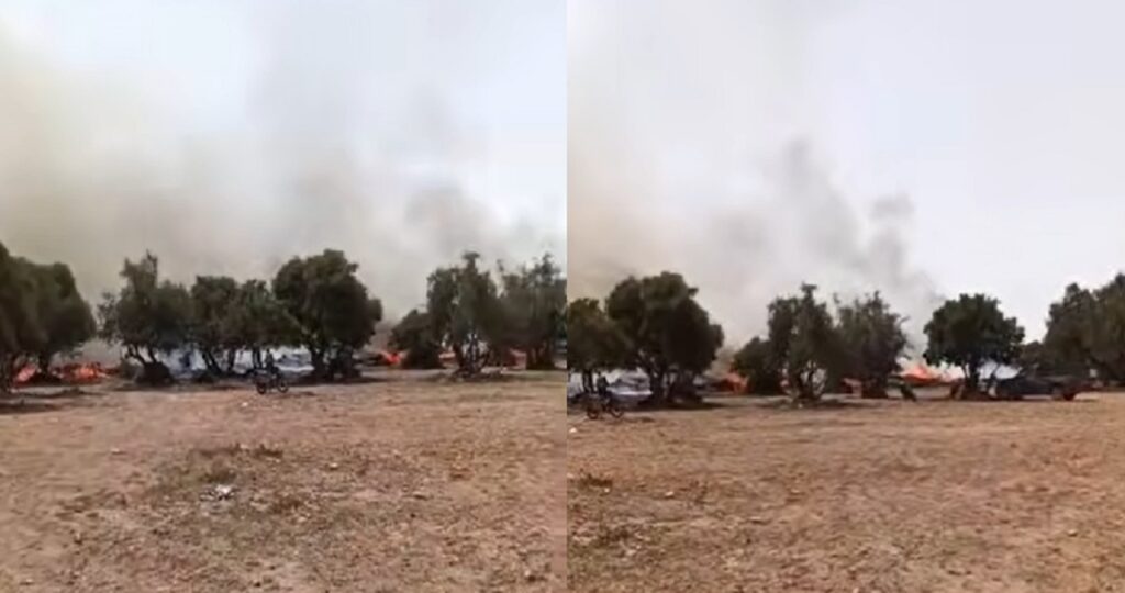 حريق مهول يلتهم جزءاً من سوق المتلاشيات بالقليعة.. واستنفار أمني لفك لغز الحادث