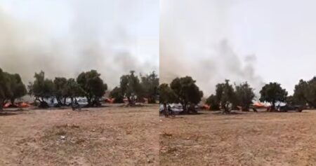 حريق مهول يلتهم جزءاً من سوق المتلاشيات بالقليعة.. واستنفار أمني لفك لغز الحادث