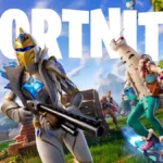 لعبة Fortnite على شاشة ألعاب إلكترونية