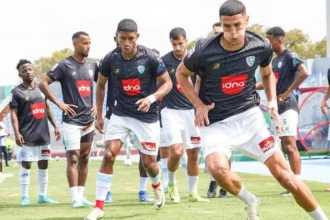لاعبي أمل تيزنيت في الحصة التدريبية الاخيرة