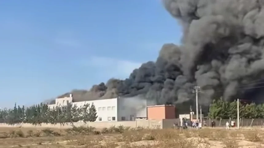 حريق بسيدي بيبي داخل وحدة صناعية بمنطقة أيت ميمون بإقليم اشتوكة أيت باها