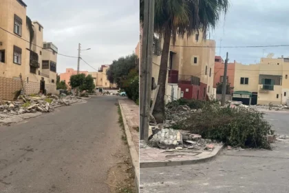 مخلفات الهدم والأنقاض بحي الموظفين في إنزكان