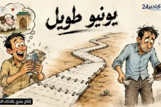 كاريكاتور ساخر عن تسبيق أجور ماي قبل عيد الأضحى، وكيف تتحول فرحة الراتب إلى قلق مع بداية يونيو وطول أيامه على جيوب المواطنين.