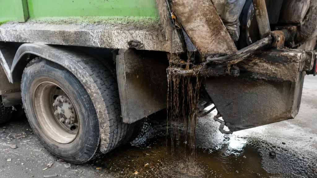 تسرب عصارة الأزبال يعيد إلى الواجهة إشكالية نقل النفايات بمدينة أكادير extracteur de déchets